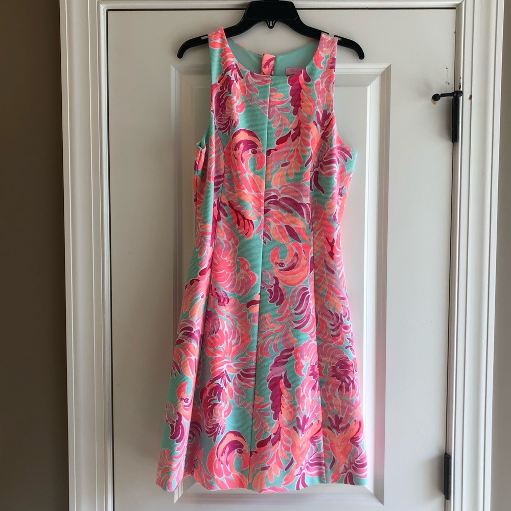 Lilly Pulitzer Cove Dress Poolside Blue Love Birds